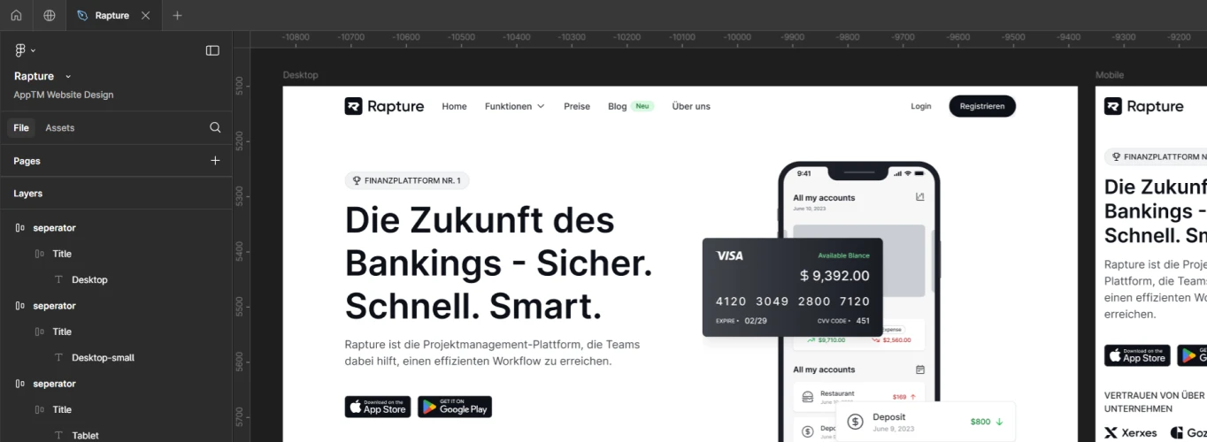 Figma Webdesign-Entwurf