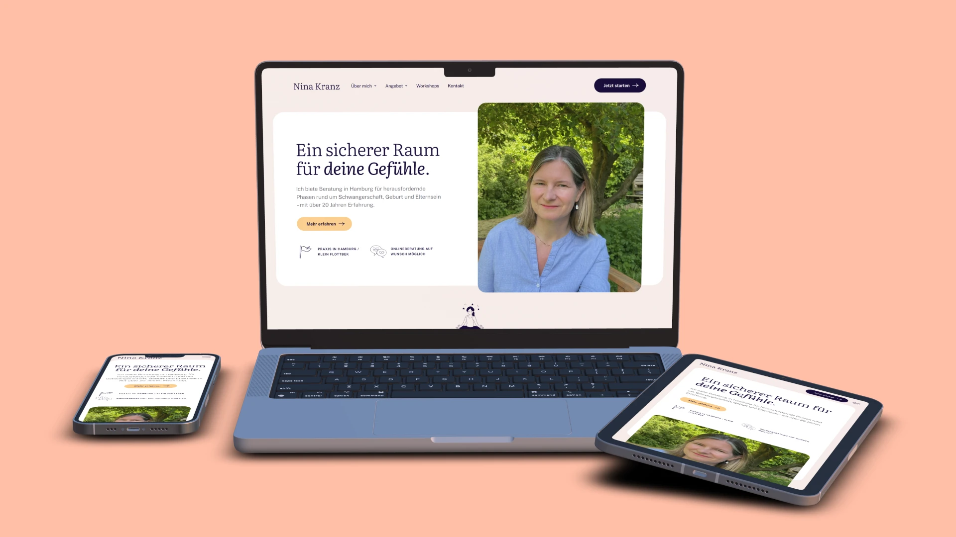 Website von Nina Kranz im responsiven Design auf allen Endgeräten